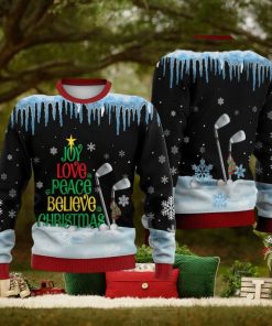 Golf Joy Love Peace Believe Christmas Sweater Trending For Men And Women Gift Holidays