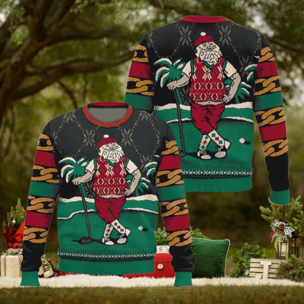 Golf Santa Ugly Christmas Sweater Golf Santa Ugly Christmas Sweater