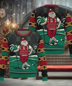 Golf Santa Ugly Christmas Sweater