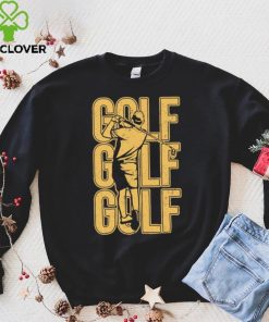 Golf player art yellow grunge shirt