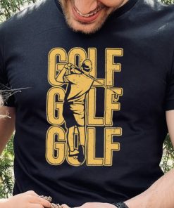 Golf player art yellow grunge shirt 2 Golf player art yellow grunge shirt