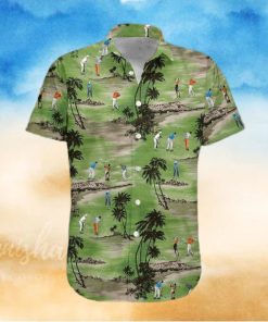 Golfer On Green Field Unisex Hawaiian Shirts
