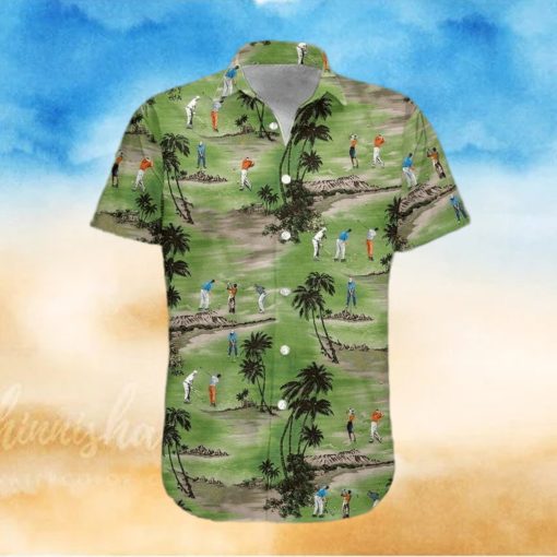 Golfer On Green Field Unisex Hawaiian Shirts