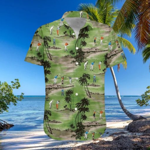 Golfer On Green Field Unisex Hawaiian Shirts