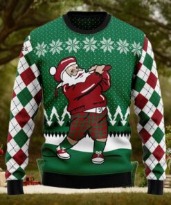 Golfer Santa Ugly Christmas Holiday Sweater