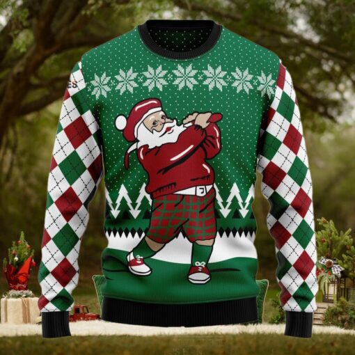 Golfer Santa Ugly Christmas Holiday Sweater