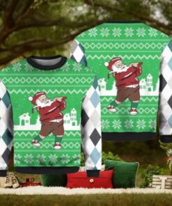 Golfer Santa Ugly Christmas Sweater