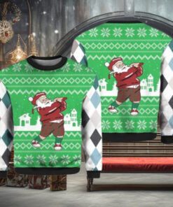 Golfer Santa Ugly Christmas Sweater