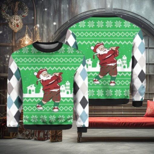 Golfer Santa Ugly Christmas Sweater
