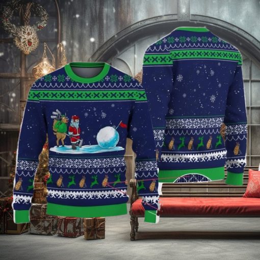 Golfer Satas Golf Christmas Gift Ugly Christmas Sweater Xmas Holiday