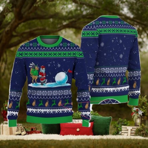 Golfer Satas Golf Christmas Gift Ugly Christmas Sweater Xmas Holiday
