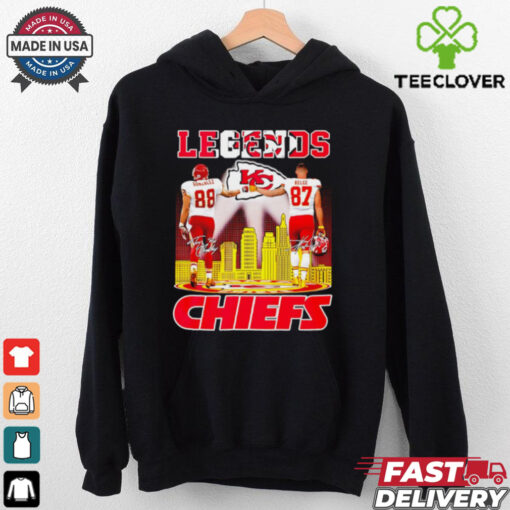 Gonzalez and Kelce Kansas City Chiefs Legends signature city skyline shirt