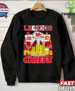 Gonzalez and Kelce Kansas City Chiefs Legends signature city skyline shirt