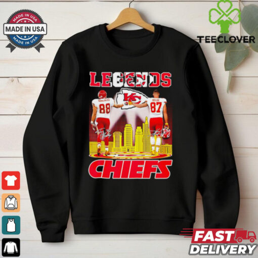 Gonzalez and Kelce Kansas City Chiefs Legends signature city skyline shirt
