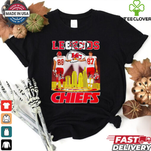 Gonzalez and Kelce Kansas City Chiefs Legends signature city skyline shirt