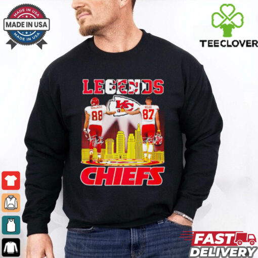 Gonzalez and Kelce Kansas City Chiefs Legends signature city skyline shirt