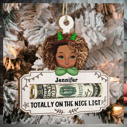 Good Mix Of Both   Christmas Gift For Kids   Personalized Wooden Cutout Ornament, Money Holder Ornament