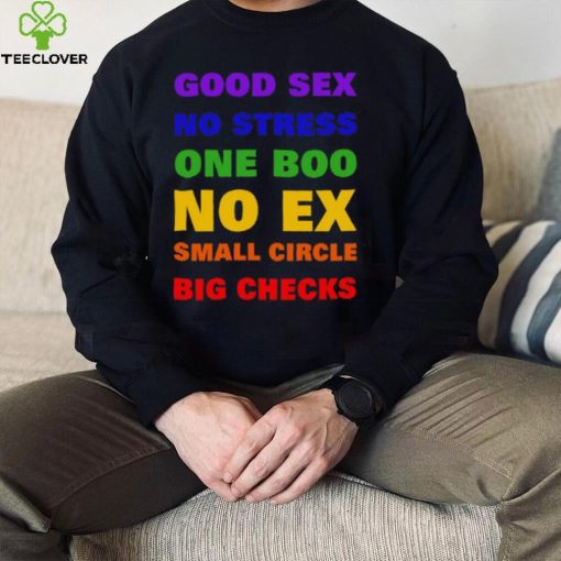 Good Sex No Stress One Boo No Ex Small Circle Big Checks Shirt