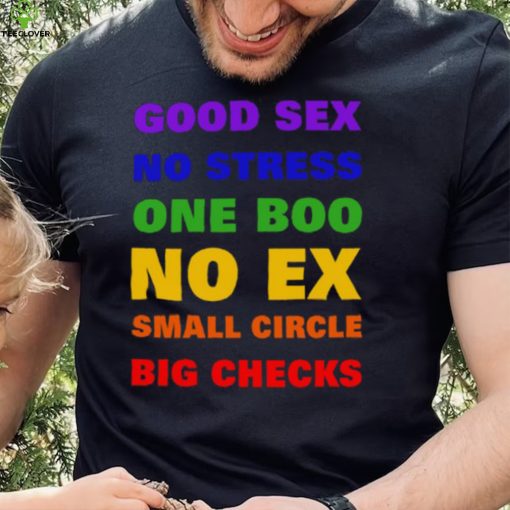 Good Sex No Stress One Boo No Ex Small Circle Big Checks Shirt