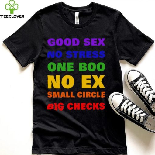 Good Sex No Stress One Boo No Ex Small Circle Big Checks Shirt