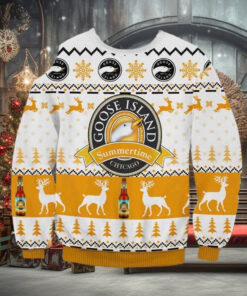 Goose Island Summertime Chicago Christmas Ugly Wool Knitted Sweater