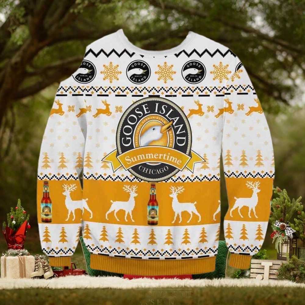 Goose Island Summertime Chicago Christmas Ugly Wool Knitted Sweater Goose Island Summertime Chicago Christmas Ugly Wool Knitted Sweater