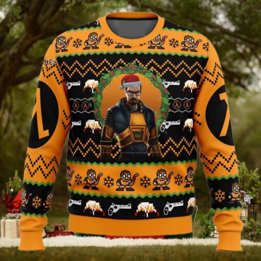 Gordon Freeman HalfLife For Christmas Gifts Christmas Ugly Wool Knitted Sweater