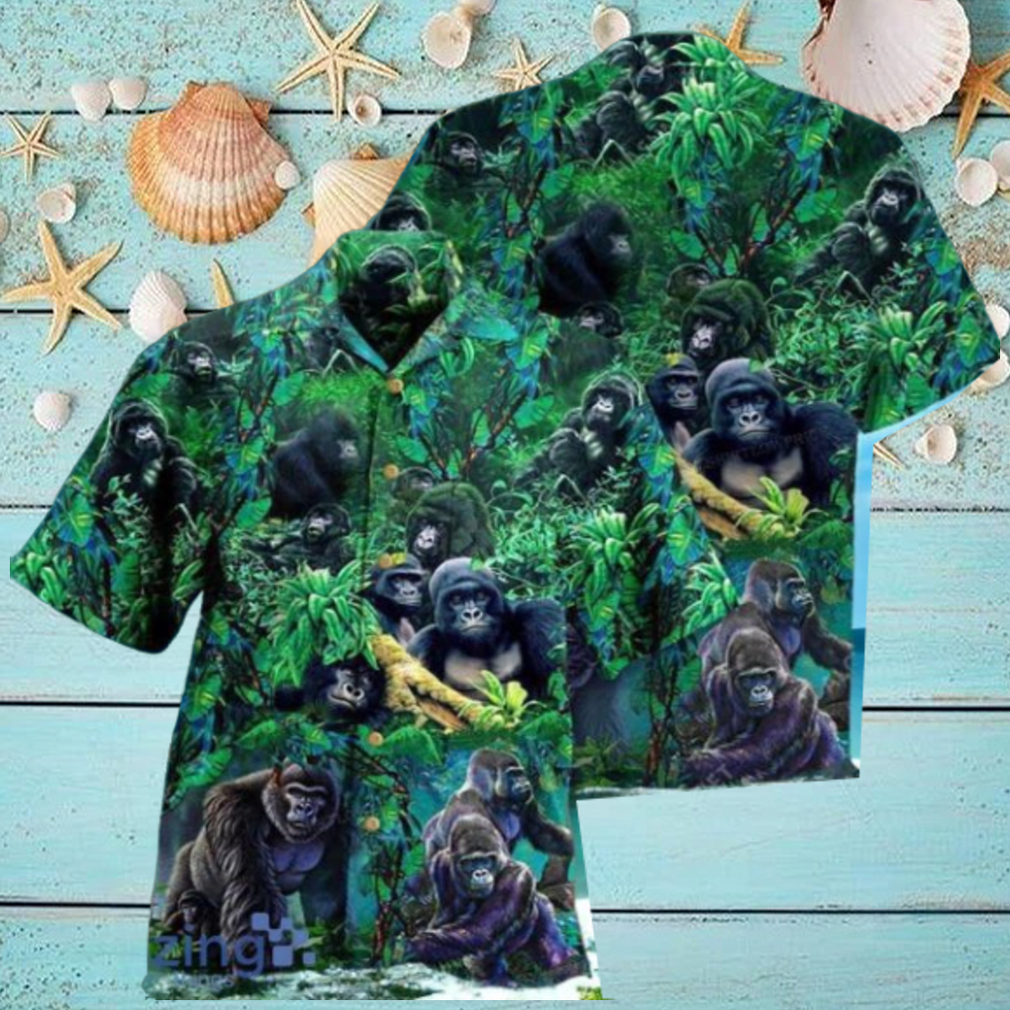 Gorilla Animals Family Of Gorillas In The Jungle Hawaiian Shirt Impressive Gift Gorilla Animals Family Of Gorillas In The Jungle Hawaiian Shirt Impressive Gift