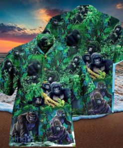 Gorilla Animals Family Of Gorillas In The Jungle Hawaiian Shirt Impressive Gift