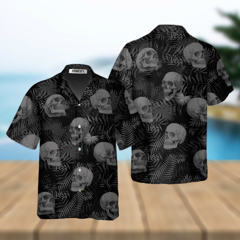 Goth Skull Leaves Skull Shirts For Men Skull Tropical Hawaiian Shirt Goth Skull Leaves Skull Shirts For Men Skull Tropical Hawaiian Shirt