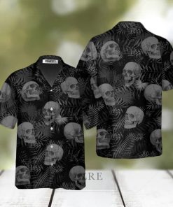 Goth Skull Leaves Skull Shirts For Men Skull Tropical Hawaiian Shirt