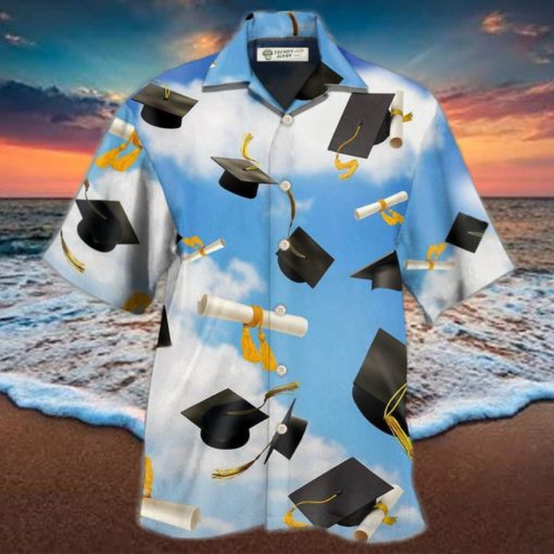 Graduation Paper Blue Sky Hawaiian Shirt