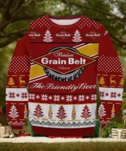 Grain Belt Beer The Friendly Beer 3D Xmas Funny 2023 Holiday Custom And Personalized Idea Knitting Pattern Ugly Christmas Sweater