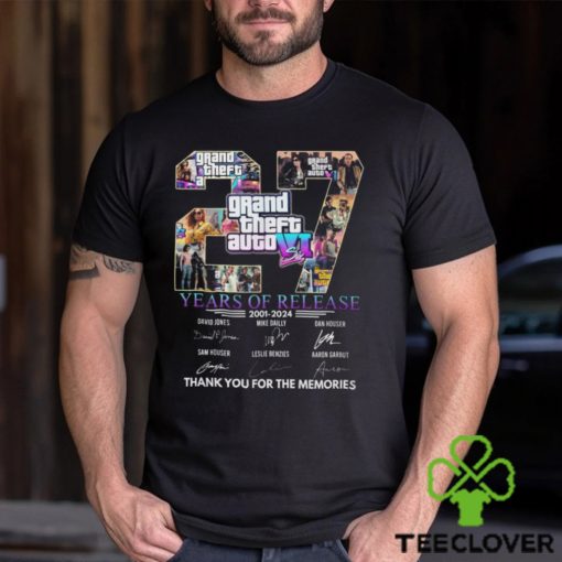 Grand Theft Auto VI 27 Years Of Release 2001 – 2024 Thank You For The Memories T Shirt