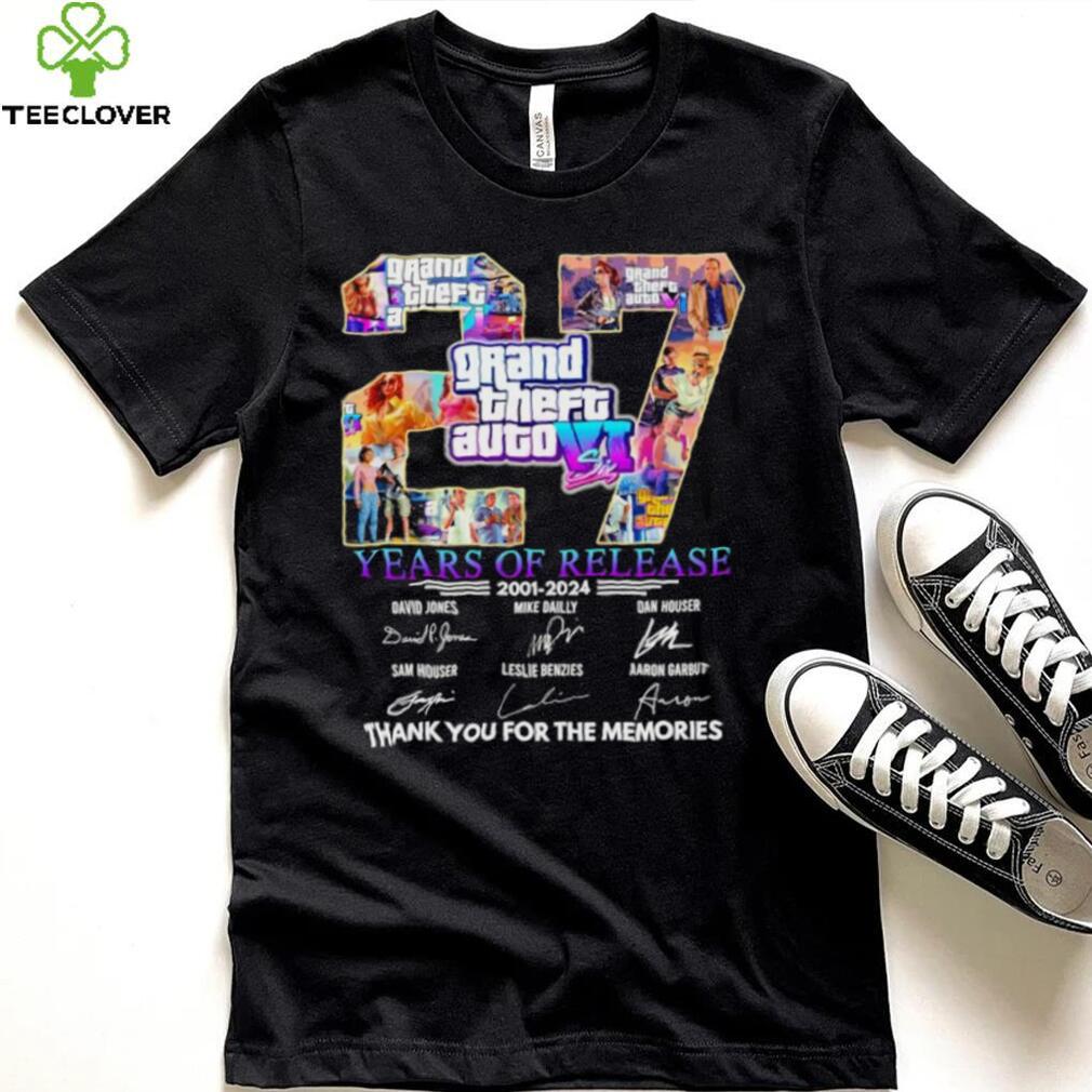 Grand Theft Auto VI 27 years of release 2001 2024 thank you for the memories shirt Grand Theft Auto VI 27 years of release 2001 2024 thank you for the memories shirt