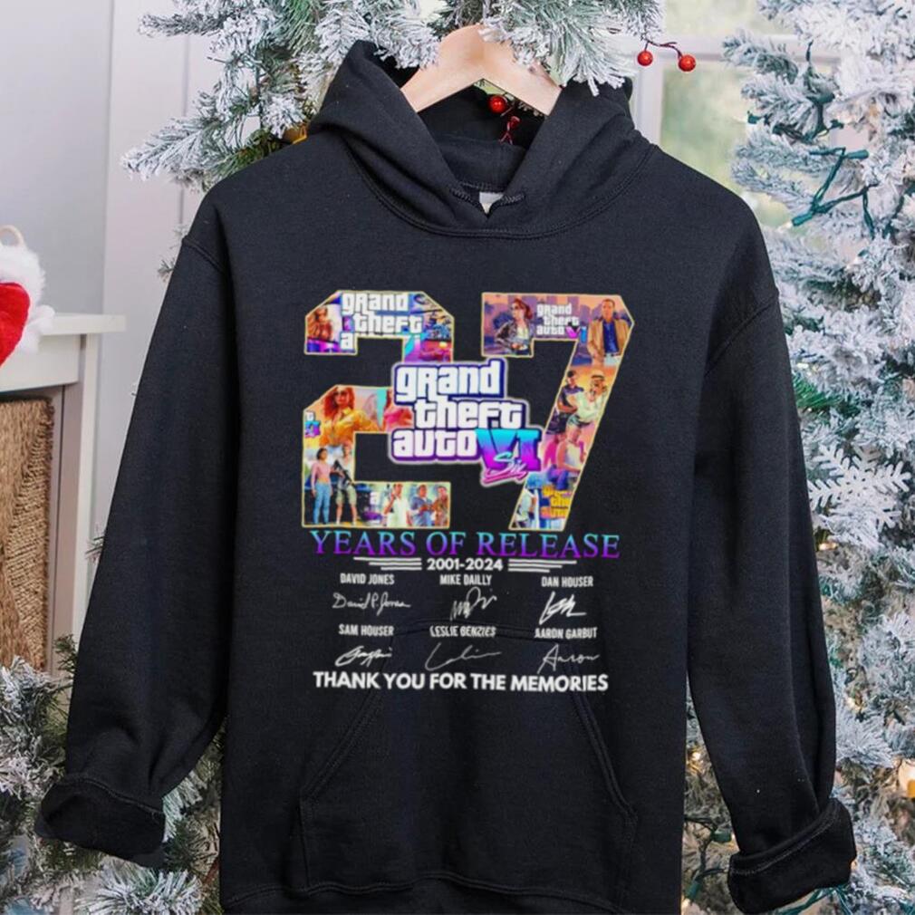 Grand Theft Auto VI 27 years of release 2001 2024 thank you for the memories shirt Grand Theft Auto VI 27 years of release 2001 2024 thank you for the memories shirt