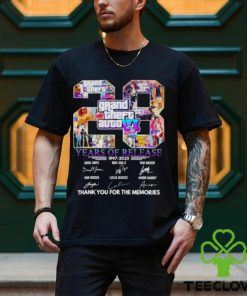 Grand Theft Auto Vi 28 Years Of Release 1997 2025 Thank You For The Memories T Shirt