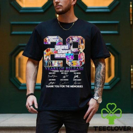 Grand Theft Auto Vi 28 Years Of Release 1997 2025 Thank You For The Memories T Shirt