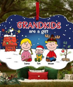 Grandkids Are A Gift, Gift For Family, Personalized Acrylic Ornament, Cartoon Kids Ornament, Christmas Gift