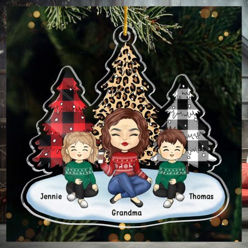 Grandkids Put The Merry In My Christmas   Family Personalized Custom Ornament   Acrylic Custom Shaped   Christmas Gift For Family Members