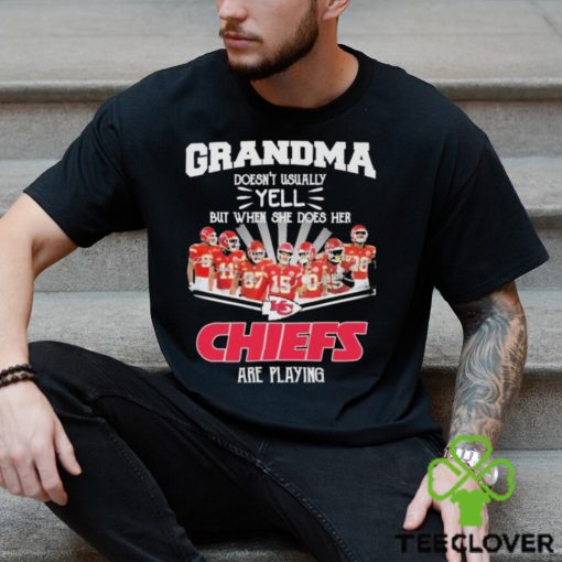 Grandma Doesn’t Usually yell but when she does her Kansas City Chiefs are playing Super Bowl LVII Shirt