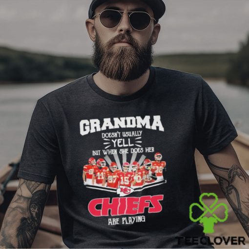 Grandma Doesn’t Usually yell but when she does her Kansas City Chiefs are playing Super Bowl LVII Shirt