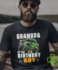 Grandpa Of The Birthday Boy Monster Truck Birthday Family T Shirt