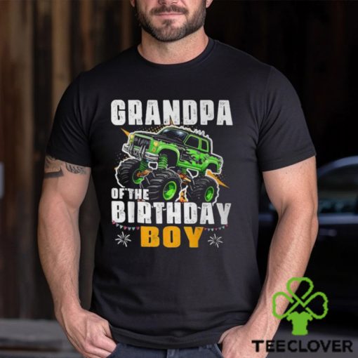 Grandpa Of The Birthday Boy Monster Truck Birthday Family T Shirt