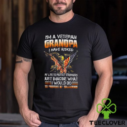 Grandpa Proud Vet Grandfather Fathers Day Tee