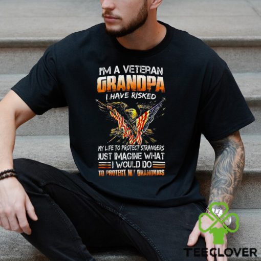 Grandpa Proud Vet Grandfather Fathers Day Tee