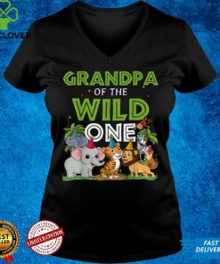 Grandpa of the Wild One Zoo Birthday Safari Jungle Animal T Shirt