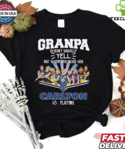 Granpa doesn’t usually yell but when she does her Carlton FC is playing shirt