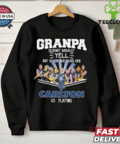 Granpa doesn’t usually yell but when she does her Carlton FC is playing shirt