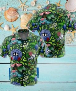 Grass Type Pokemon Pokemon Button Up Anime Hawaiian Shirt